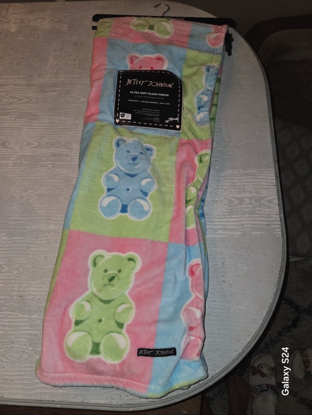 Betsey Johnson Plush Throw Blanket Gummy Bears 50 In X 70 In NWT